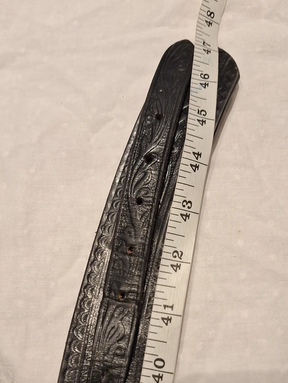 Frontier By Vogel Of Texas Embossed Black Leather Belt